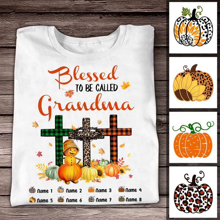 Personalized Grandma Fall Halloween Blessed T Shirt AG121 81O47 1