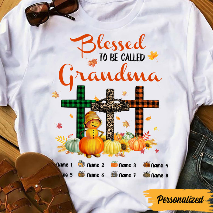 Personalized Grandma Fall Halloween Blessed T Shirt AG121 81O47 1