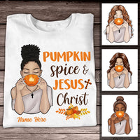 Personalized Jesus Pumpkin Spice Fall T Shirt AG125 95O34 thumb 1
