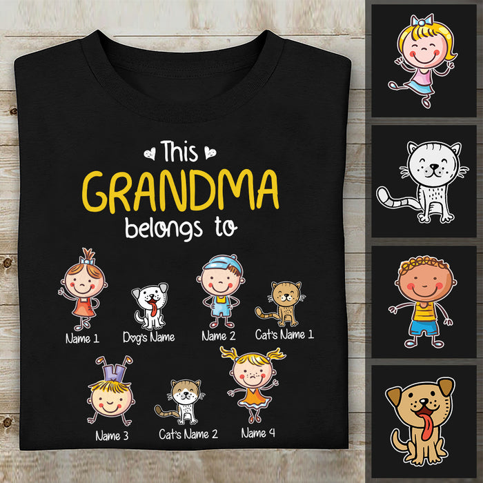 Personalized Grandma Mom Grandkids T Shirt AG122 24O47 1