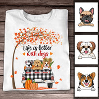 Personalized Life Is Better With Dog Fall Halloween T Shirt AG132 22O53 thumb 1