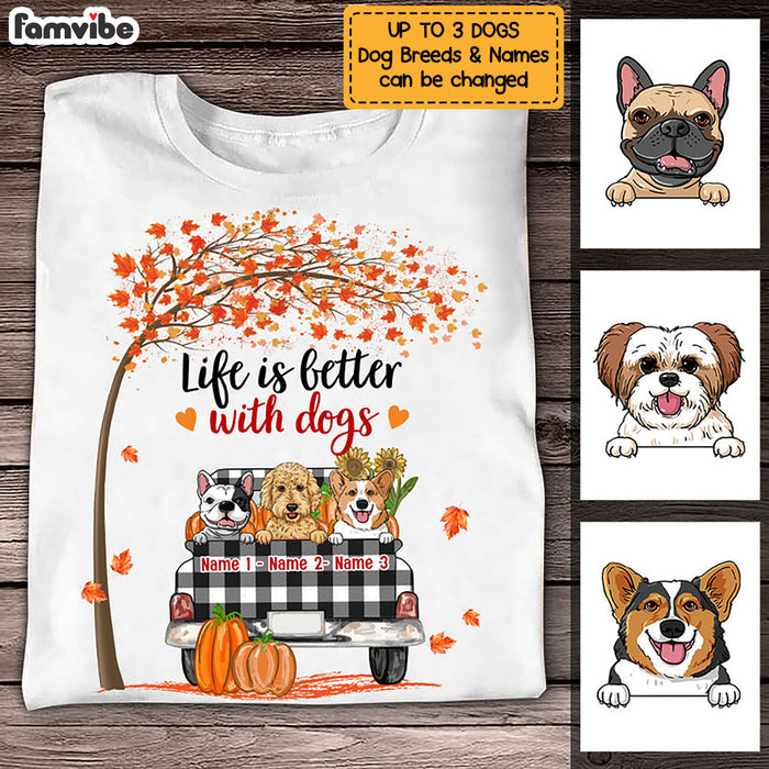 Personalized Life Is Better With Dog Fall Halloween T Shirt AG132 22O53 1