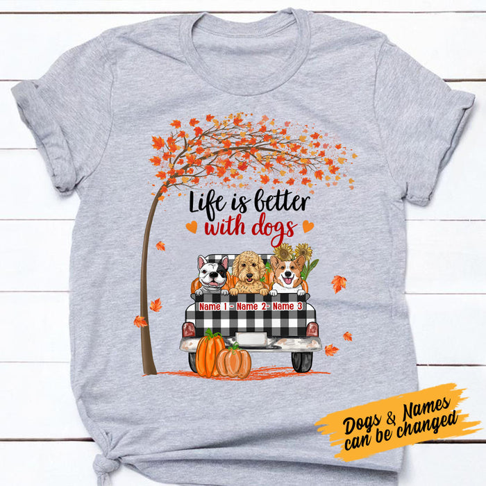Personalized Life Is Better With Dog Fall Halloween T Shirt AG132 22O53 1