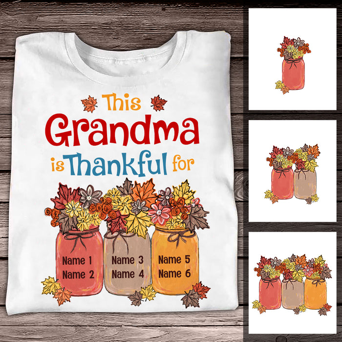 Personalized Mom Grandma Thankful Fall Halloween T Shirt AG123 81O34 1