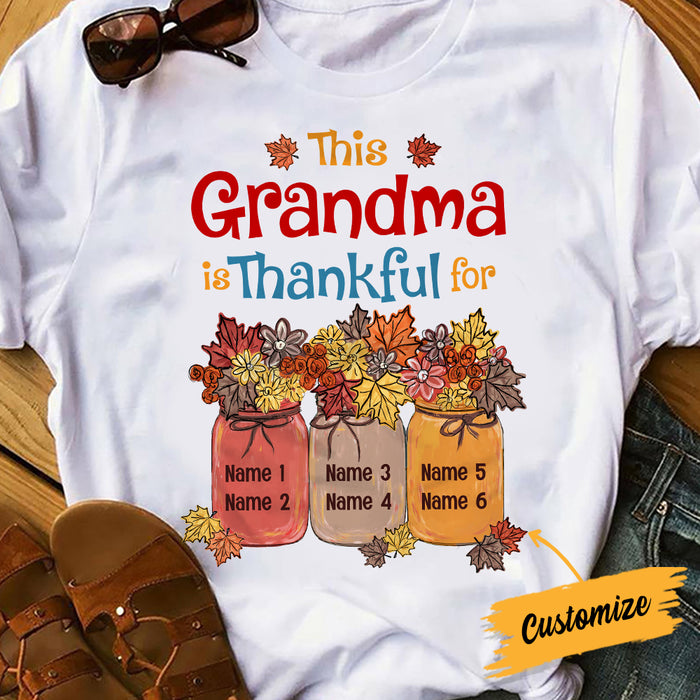 Personalized Mom Grandma Thankful Fall Halloween T Shirt AG123 81O34 1
