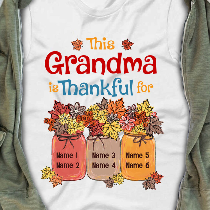 Personalized Mom Grandma Thankful Fall Halloween T Shirt AG123 81O34 1