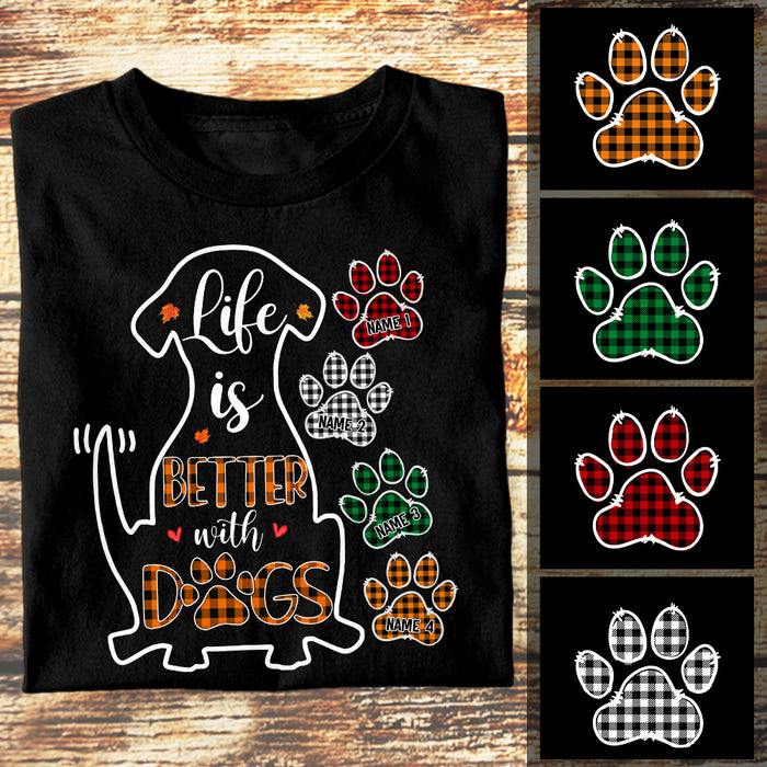 Personalized Dog Life Better Fall Halloween T Shirt AG126 24O57 1