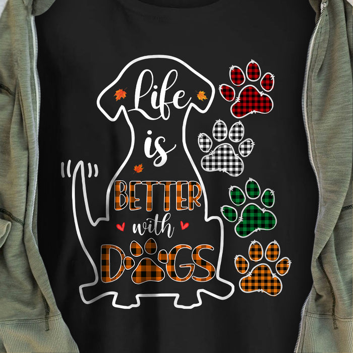 Personalized Dog Life Better Fall Halloween T Shirt AG126 24O57 1