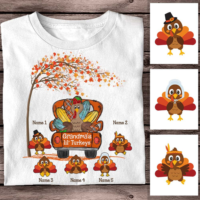Personalized Grandma Turkey Fall T Shirt AG131 95O58 1