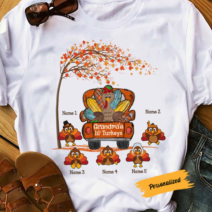 Personalized Grandma Turkey Fall T Shirt AG131 95O58 1