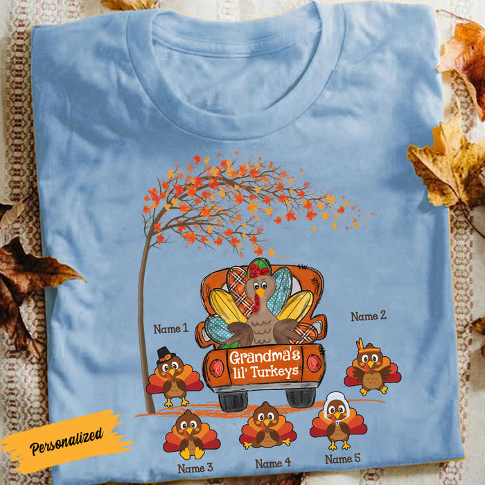 Personalized Grandma Turkey Fall T Shirt AG131 95O58 1