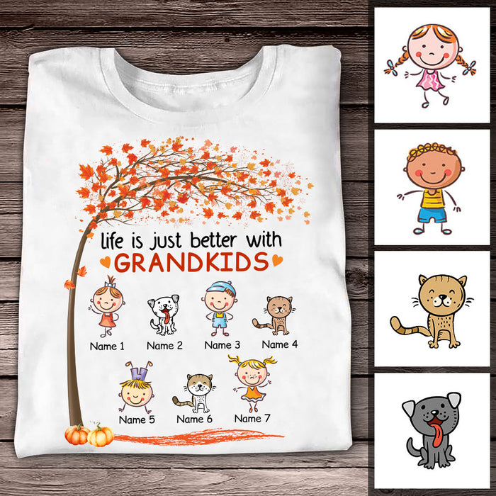 Personalized Grandma Fall T Shirt AG125 30O53 1