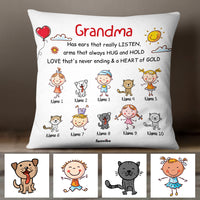 Personalized Mom Grandma Grandchildren Pillow AG131 24O47 (Insert Included) thumb 1