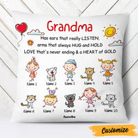 Personalized Mom Grandma Grandchildren Pillow AG131 24O47 (Insert Included) thumb 1