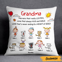 Personalized Mom Grandma Grandchildren Pillow AG131 24O47 (Insert Included) thumb 1