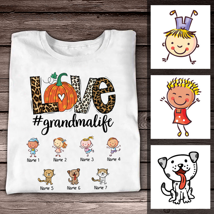 Personalized Fall Halloween Mom Grandma T Shirt AG132 26O36 1