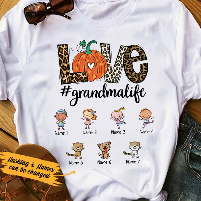 Personalized Fall Halloween Mom Grandma T Shirt AG132 26O36 1