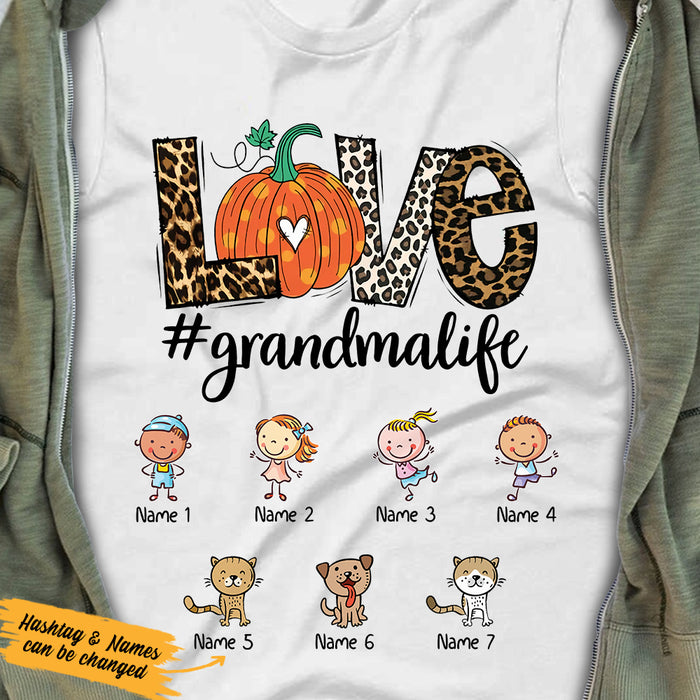 Personalized Fall Halloween Mom Grandma T Shirt AG132 26O36 1