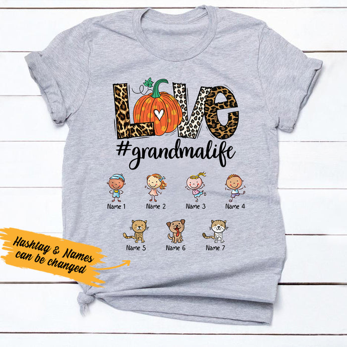 Personalized Fall Halloween Mom Grandma T Shirt AG132 26O36 1