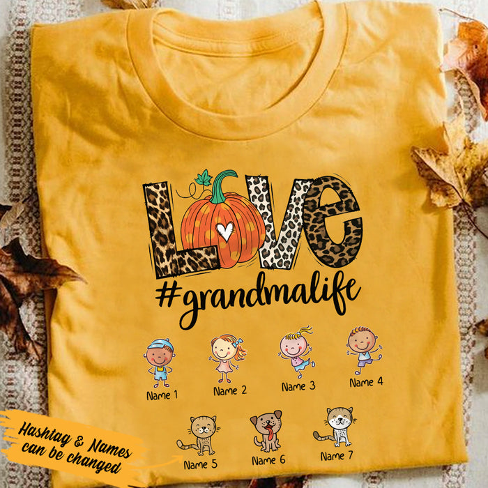Personalized Fall Halloween Mom Grandma T Shirt AG132 26O36 1