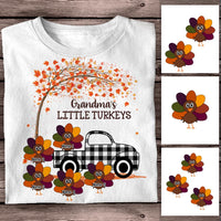 Personalized Fall Grandma Little Turkeys T Shirt AG132 87O58 thumb 1