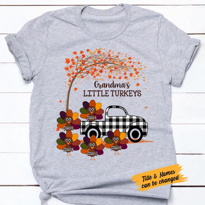 Personalized Fall Grandma Little Turkeys T Shirt AG132 87O58 1