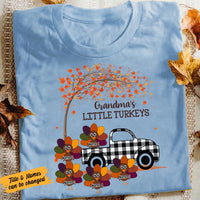 Personalized Fall Grandma Little Turkeys T Shirt AG132 87O58 thumb 1
