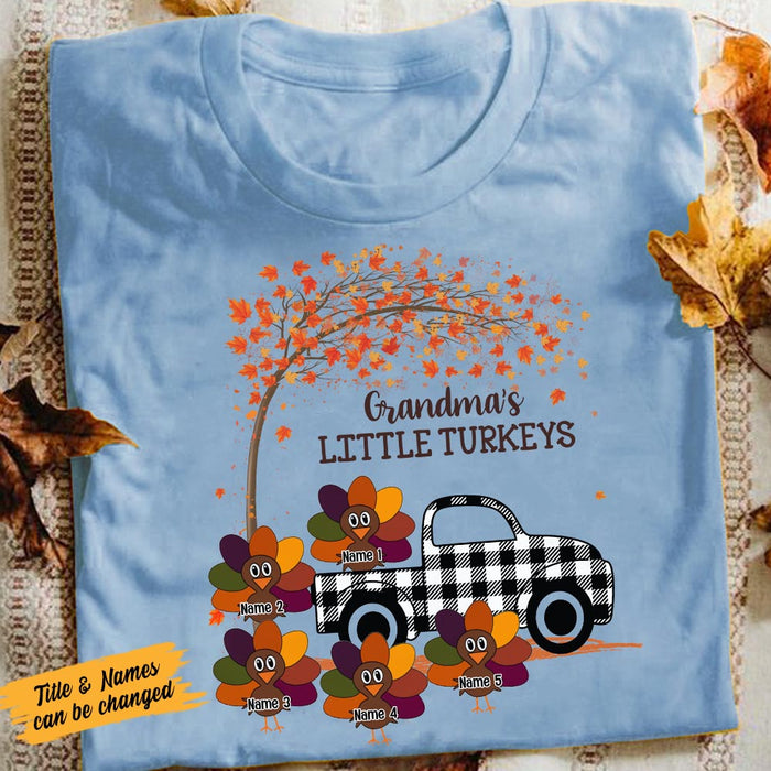 Personalized Fall Grandma Little Turkeys T Shirt AG132 87O58 1