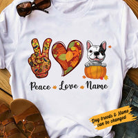 Personalized Peace Love Dog Fall Halloween T Shirt AG142 23O57 thumb 1