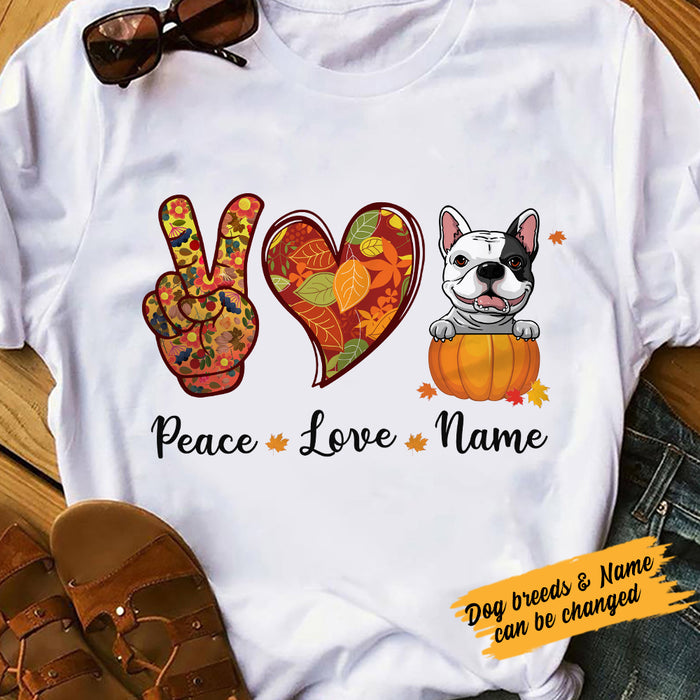 Personalized Peace Love Dog Fall Halloween T Shirt AG142 23O57 1