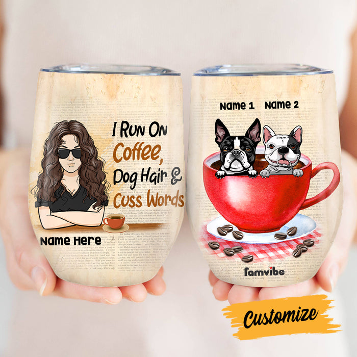 Personalized Dog Woman Coffee Wine Tumbler AG132 95O36 1