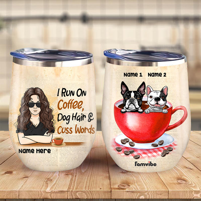 Personalized Dog Woman Coffee Wine Tumbler AG132 95O36 1