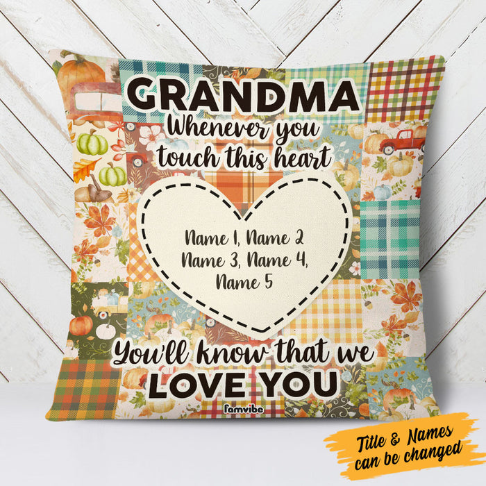 Personalized Grandma Fall Pillow AG133 95O58 (Insert Included) 1