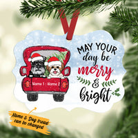 Personalized Dog Christmas Red Truck Benelux Ornament NB124 81O34 thumb 1