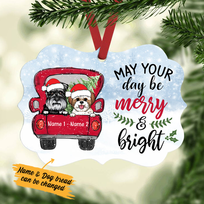 Personalized Dog Christmas Red Truck Benelux Ornament NB124 81O34 1