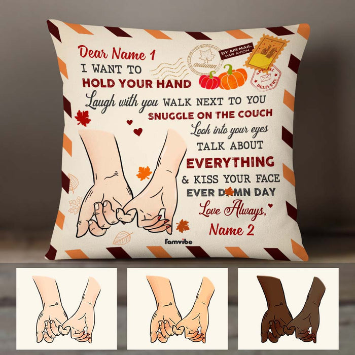 Personalized Fall Couple Love Pillow AG145 24O58 (Insert Included) 1