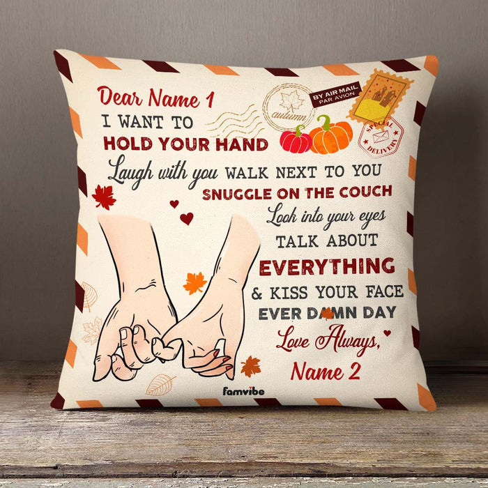 Personalized Fall Couple Love Pillow AG145 24O58 (Insert Included) 1