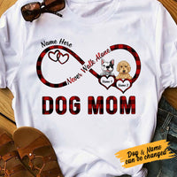 Personalized Dog Mom Infinity Heart T Shirt AG144 95O53 thumb 1