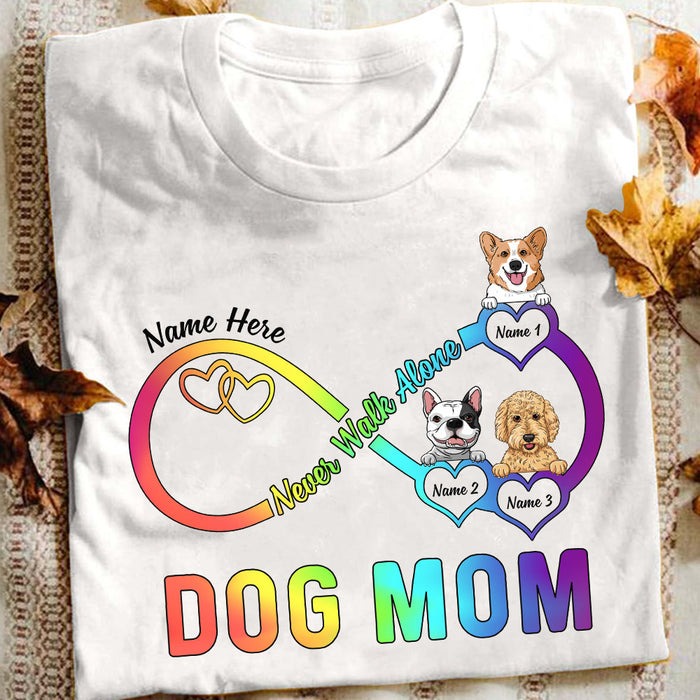 Personalized Dog Mom Infinity Heart T Shirt AG144 95O53 1