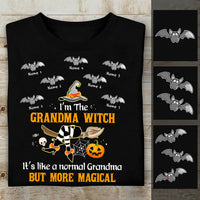 Personalized Grandma Witch Halloween T Shirt AG144 30O47 thumb 1