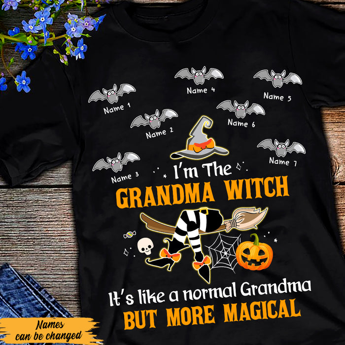 Personalized Grandma Witch Halloween T Shirt AG144 30O47 1