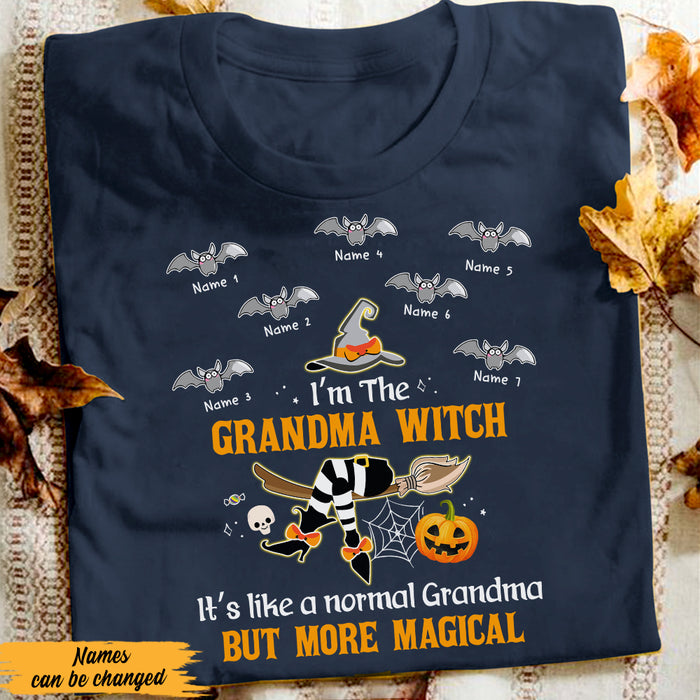 Personalized Grandma Witch Halloween T Shirt AG144 30O47 1