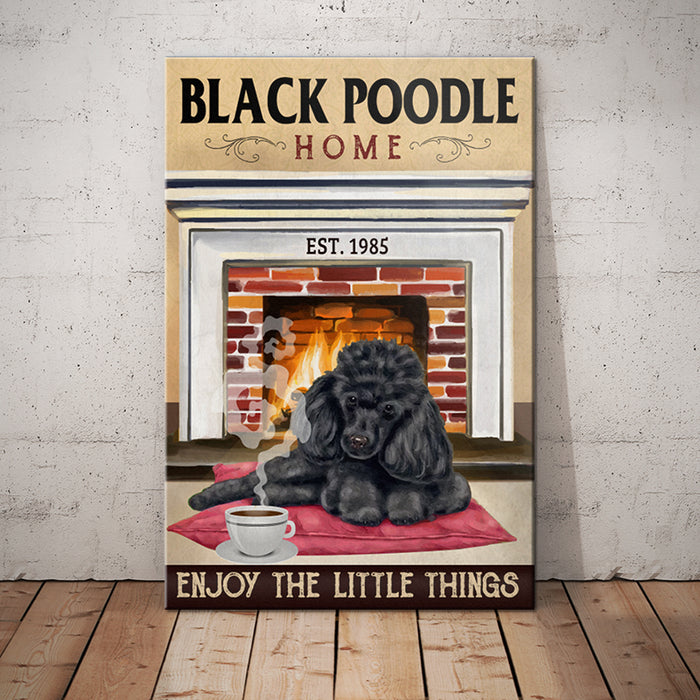 Black Poodle Home Canvas MY155 67O57 1