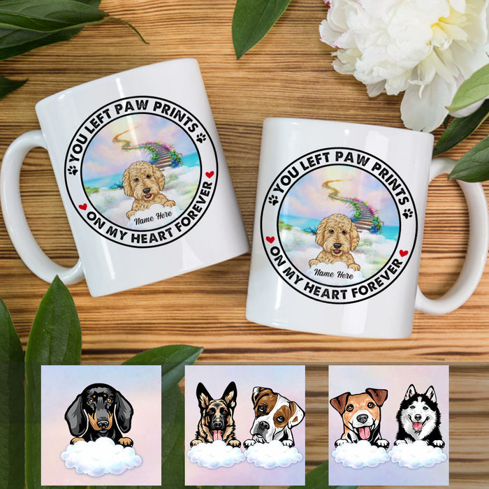 Personalized You Left Paw Prints on My Heart Dog Memorial Mug AP33 67O53 1