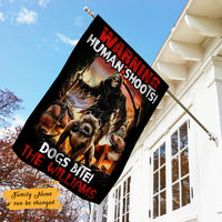 Personalized Skull Dog Halloween Flag JL172 85O47 thumb 1