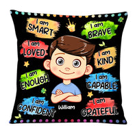 Personalized Gift For Grandson Watercolor Affirmation Pillow 31016 thumb 1
