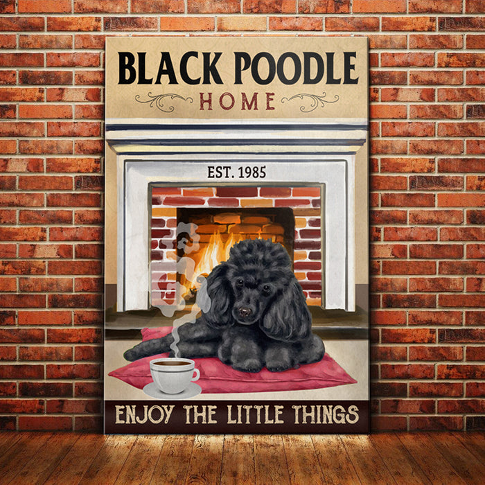 Black Poodle Home Canvas MY155 67O57 1