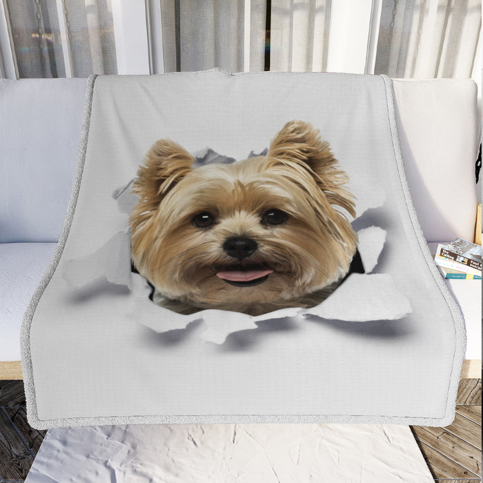 Yorkshire Terrier Dog Fleece Blanket JR1602 70O49 1