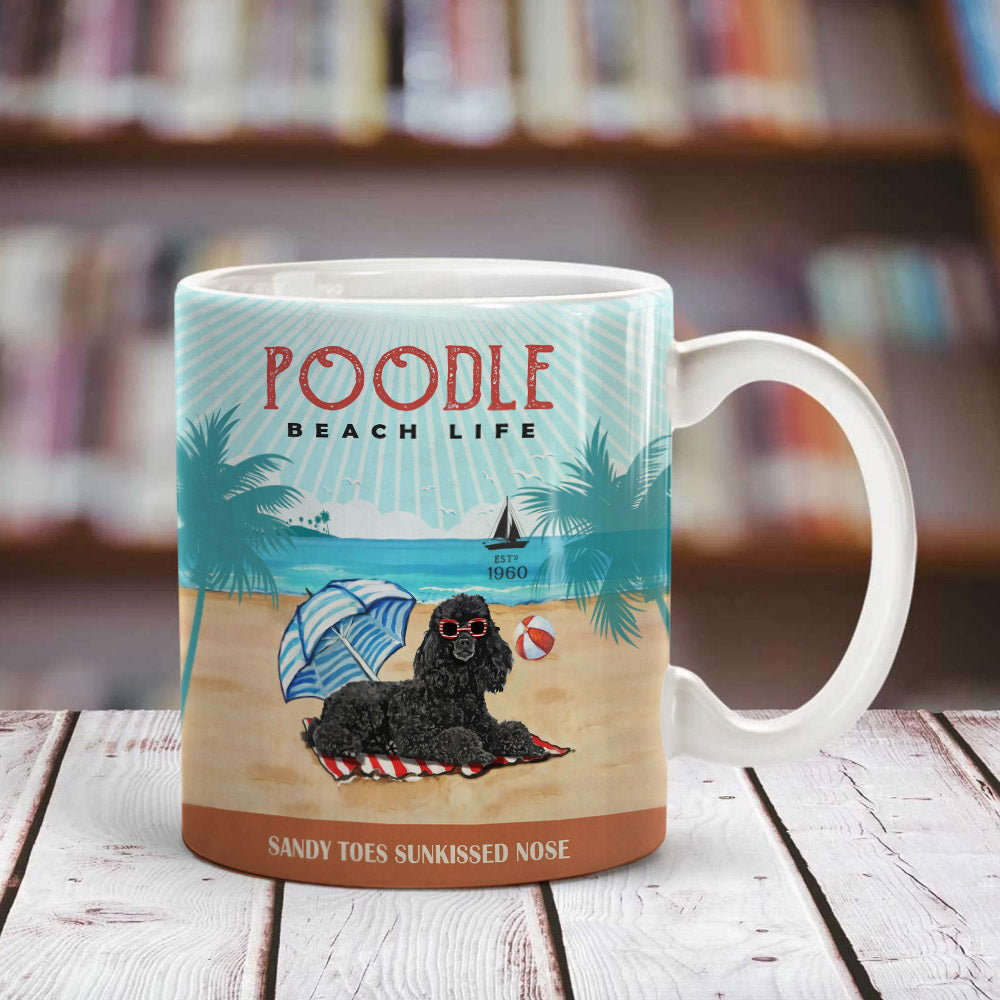 Poodle Dog Beach Life Mug SMY195 67O53