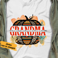 Personalized Fall Halloween Grandma Pumpkin T Shirt AG171 24O36 thumb 1
